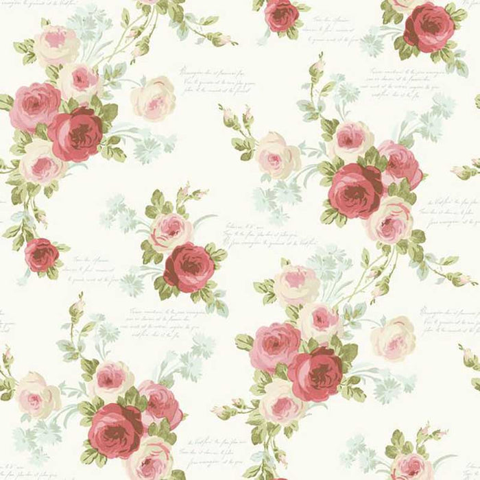 Magnolia Home Heirloom Rose Removable Pink/Blue Wallpaper MH1525