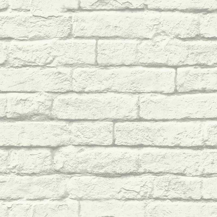 Magnolia Home Brick-and-Mortar Removable White/Gray Wallpaper MH1555