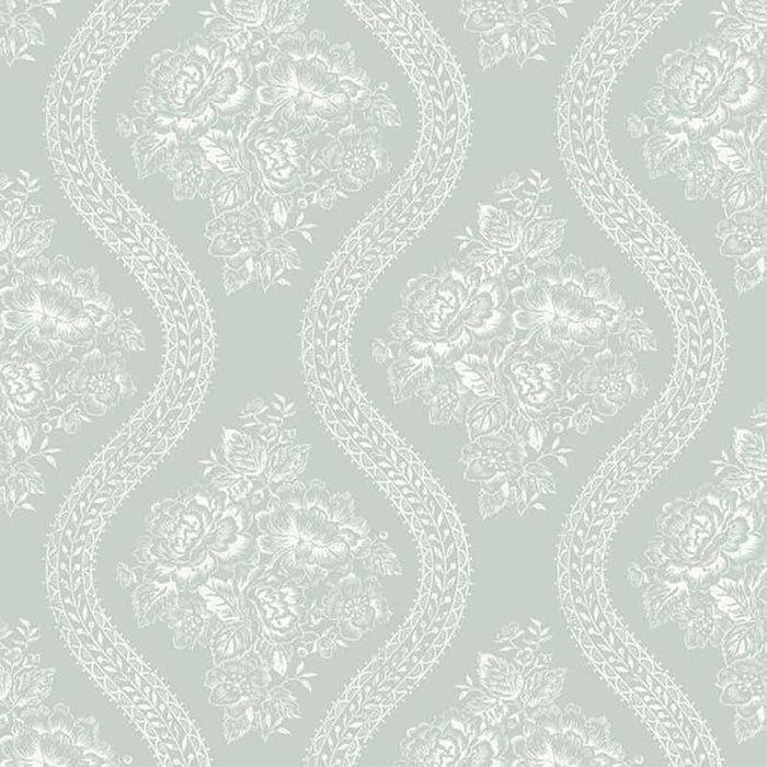 Magnolia Home Coverlet Floral Removable White/Blue Wallpaper MH1598