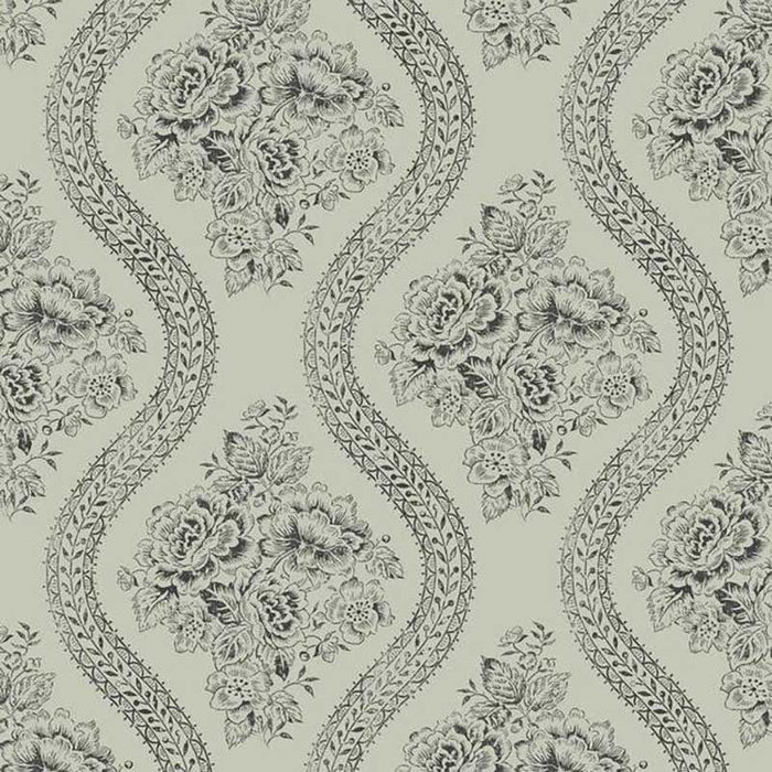 Magnolia Home Coverlet Floral Removable Black/Gray Wallpaper MH1599