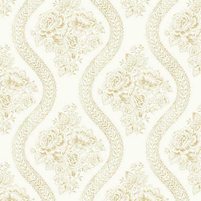 Magnolia Home Coverlet Floral Removable Yellow/Off White Wallpaper MH1602