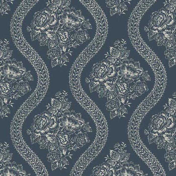 Magnolia Home Coverlet Floral Removable Gray/Blue Wallpaper MH1603