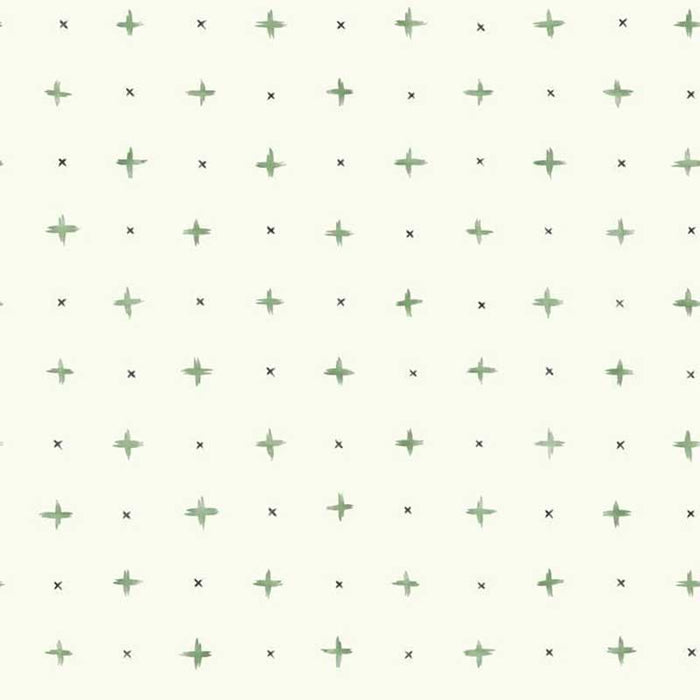 Magnolia Home Cross Stitch Green Wallpaper MK1102