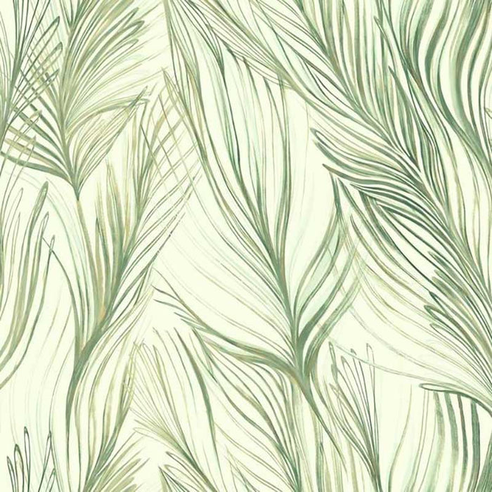 York Peaceful Plume Green Wallpaper NA0500