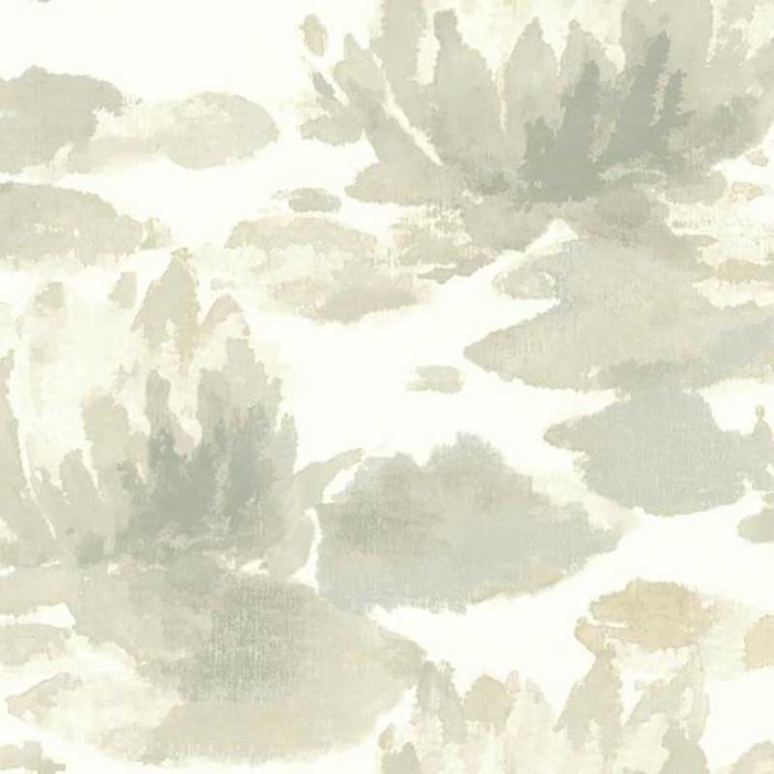 York Water Lily Grey Wallpaper NA0524