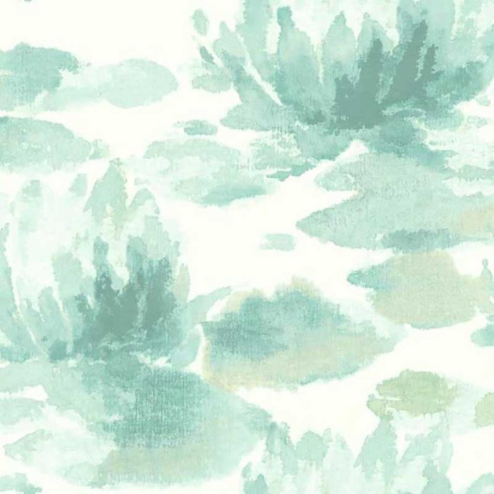 York Water Lily Blue Wallpaper NA0525