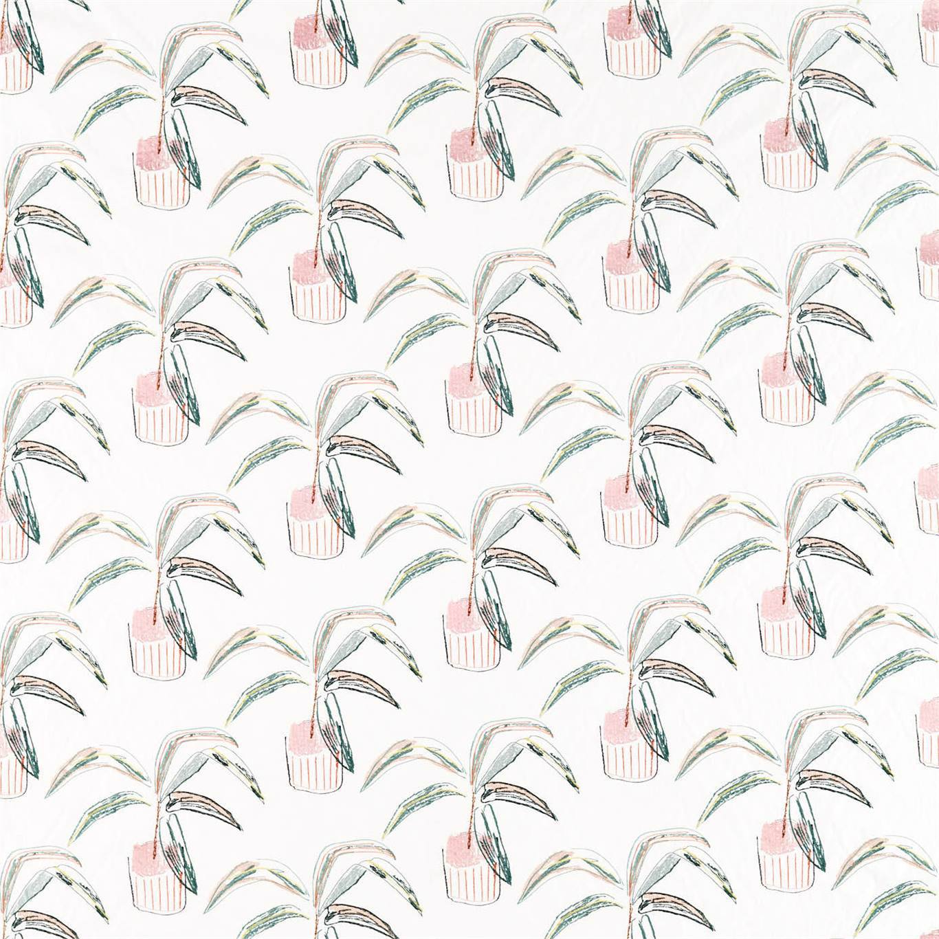 Scion Crassula Blush/Brick/Mist 132862 Fabric NABS132862