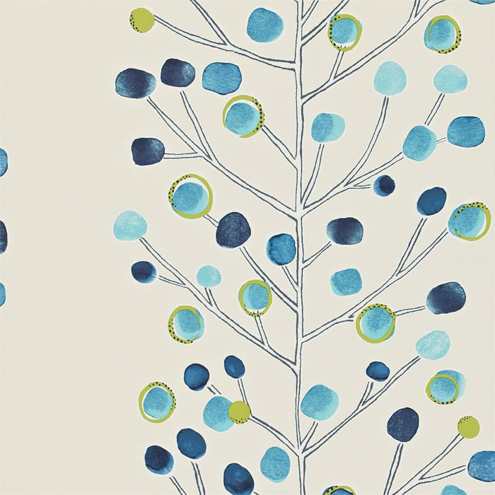 Scion Berry Tree Peacock/Blue/Lime/Neutral 110205 Wallpaper NMEL110205