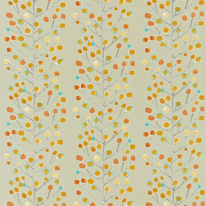 Scion Berry Tree Orange/Blue/Lemon 120052 Fabric NMEL120052