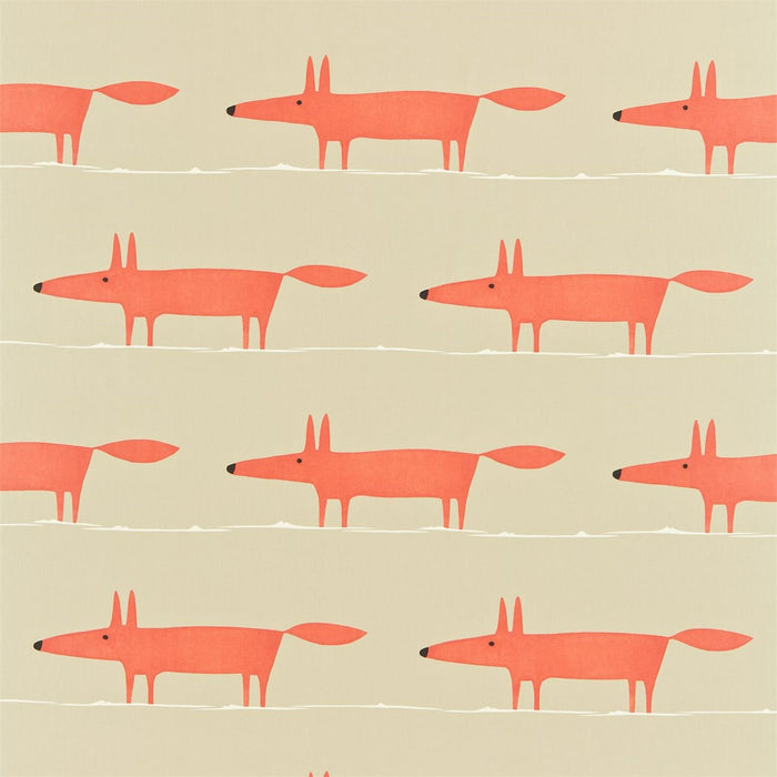 Scion Mr. Fox Neutral/Paprika 120071 Fabric NMEL120071