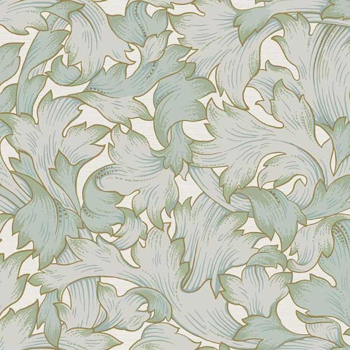 York Acanthus Toss Beige/Seafoam Wallpaper NV5511