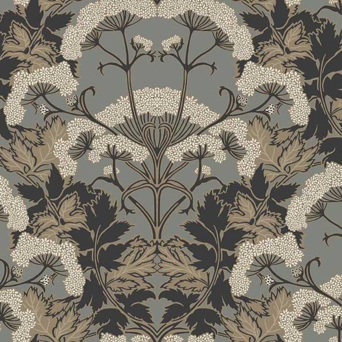 York Yarrow Nouveau Charcoal/Gold Wallpaper NV5557