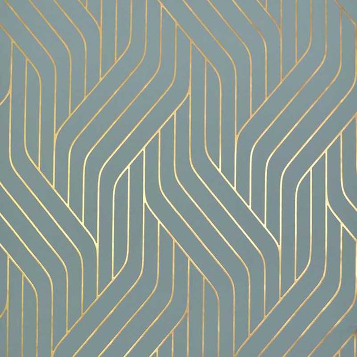 York Ebb And Flow Blue/Gold Wallpaper NW3520