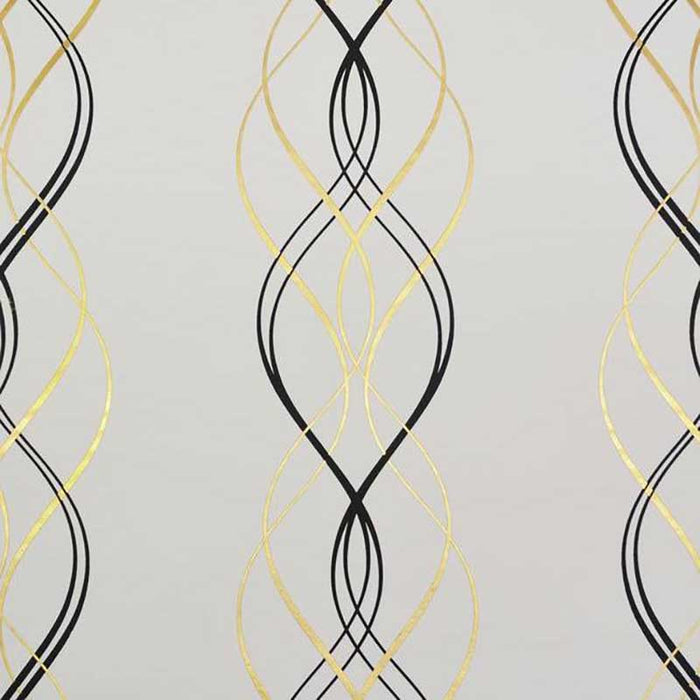 York Aurora Black/White/Gold Wallpaper NW3548