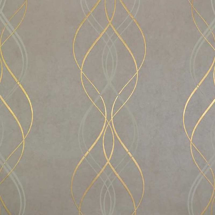 York Aurora Khaki/Gold Wallpaper NW3552