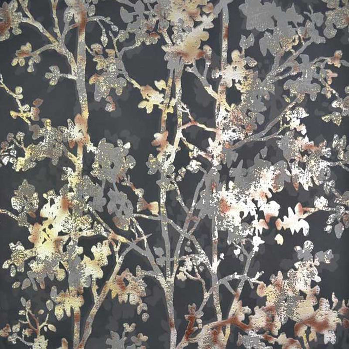 York Shimmering Foliage Black/Multi Wallpaper NW3580