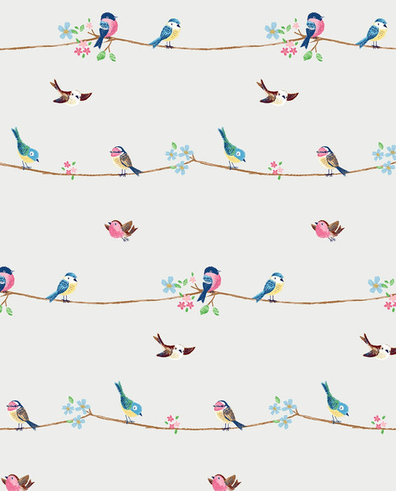 NextWall Sweet Tweet Multicolored Peel & Stick Wallpaper NW41608