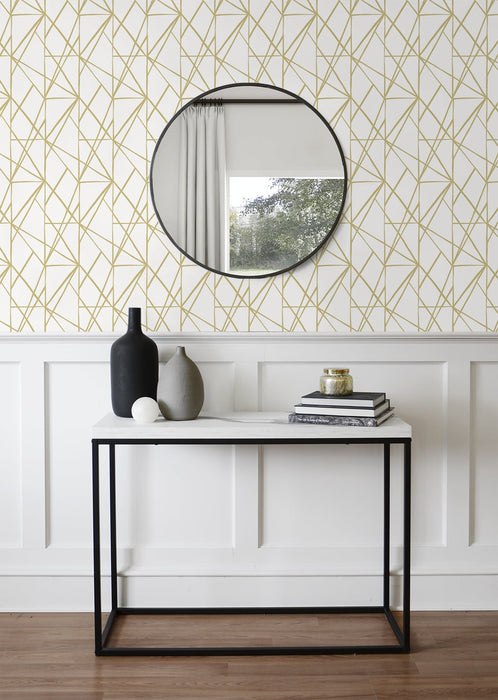 NextWall Quartz Geo Metallic Gold Peel & Stick Wallpaper NW42503