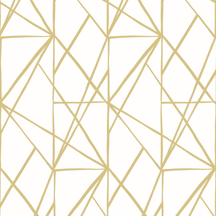 NextWall Quartz Geo Metallic Gold Peel & Stick Wallpaper NW42503