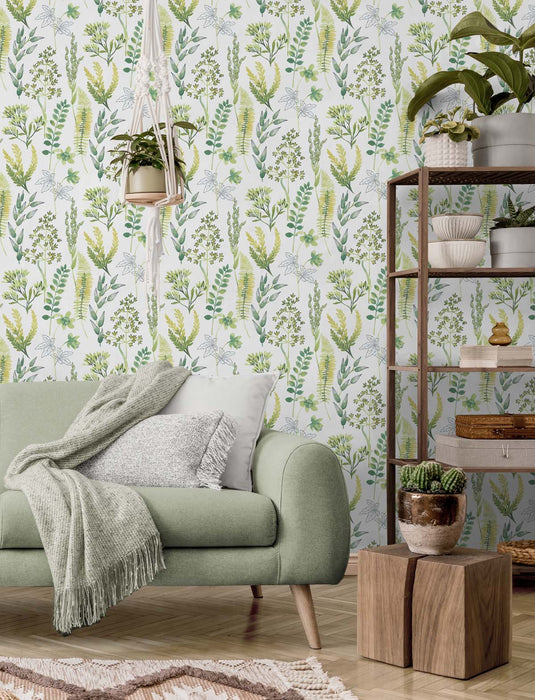 Seabrook Designs Wild Garden Lemon Lime Wallpaper NW45412