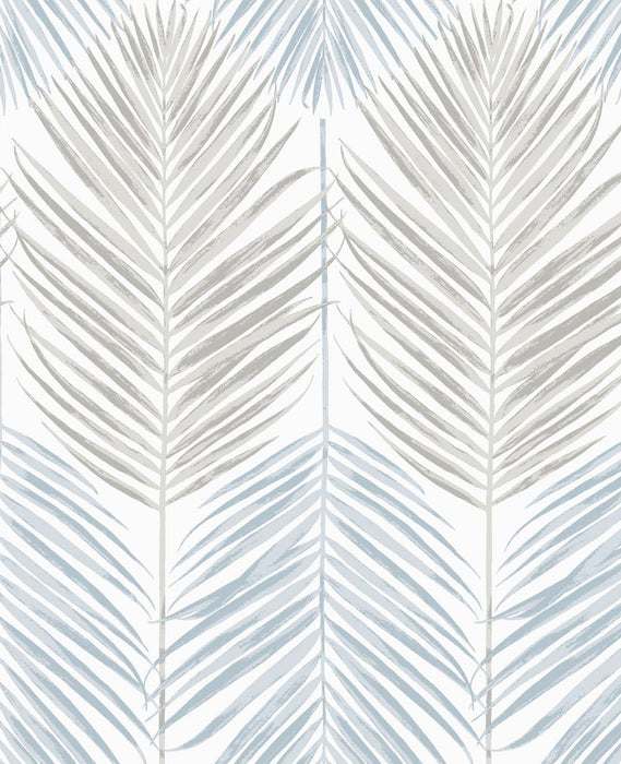 Seabrook Designs Two Toned Palm Blue Mist & Daydream Grey Wallpaper NW47900