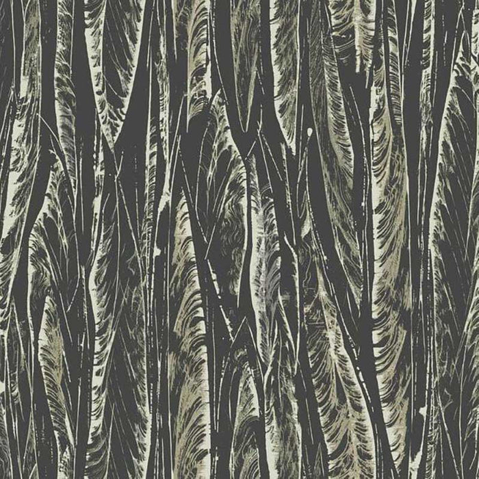 York Native Leaves Black Wallpaper OG0580