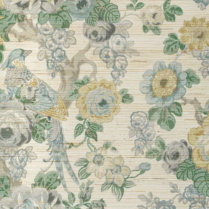 Lee Jofa Avondale Paper Slate/Aqua Wallpaper P2020100.1311.0