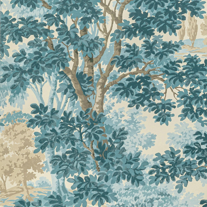 Lee Jofa Woodland Paper Aqua Wallpaper P2022104.13.0