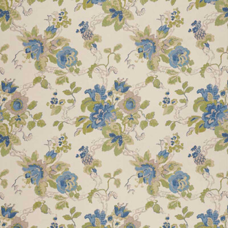 Lee Jofa Parnham Cornflower/Lime Wallpaper PBFC-3505.153.0