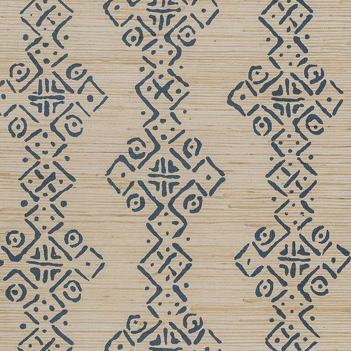 Lee Jofa Mali Grasscloth Indigo Wallpaper PBFC-3529.50.0