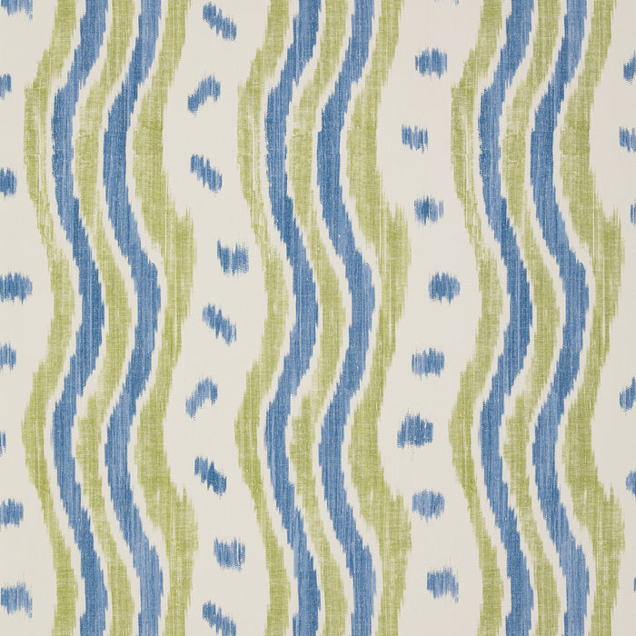 Lee Jofa Ikat Stripe Wp Blue/Lime Wallpaper PBFC-3531.523.0