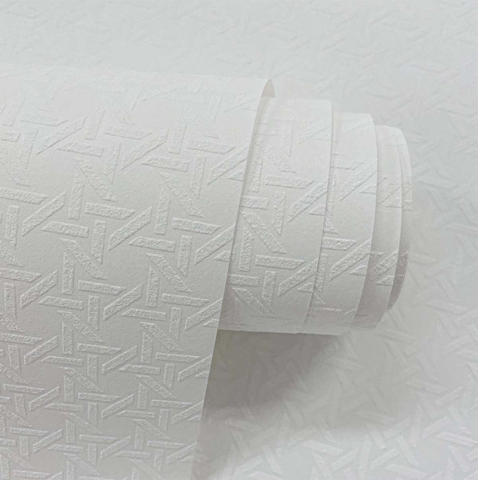 Seabrook Designs Wicker White Wallpaper PW20700