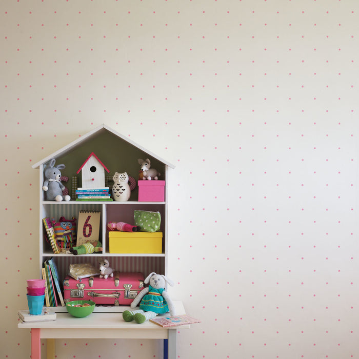 Sanderson Polka Pink/Cream 214049 Wallpaper DLIT214049