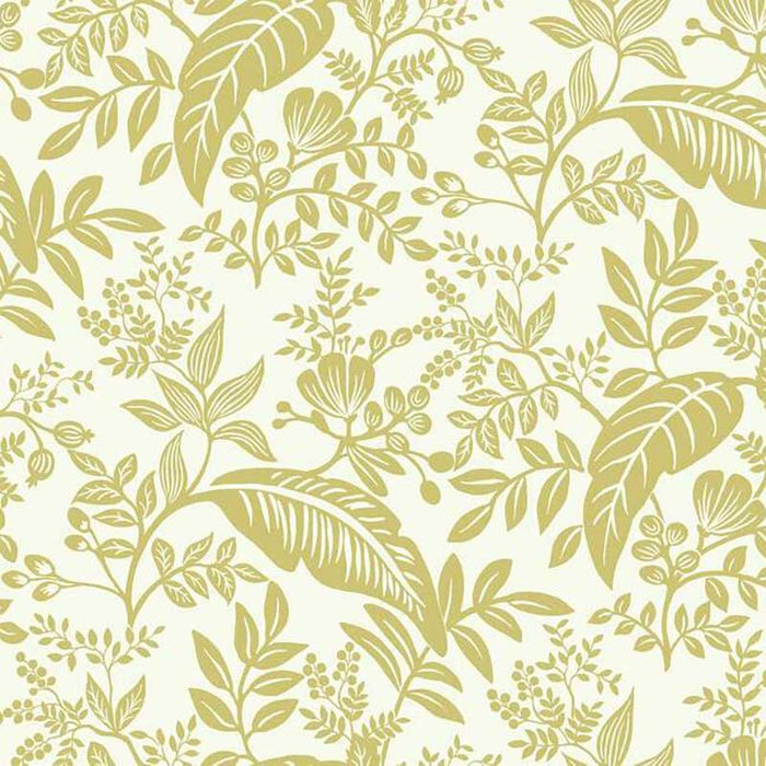 Rifle Paper Co Canopy Gold/White Wallpaper RI5138