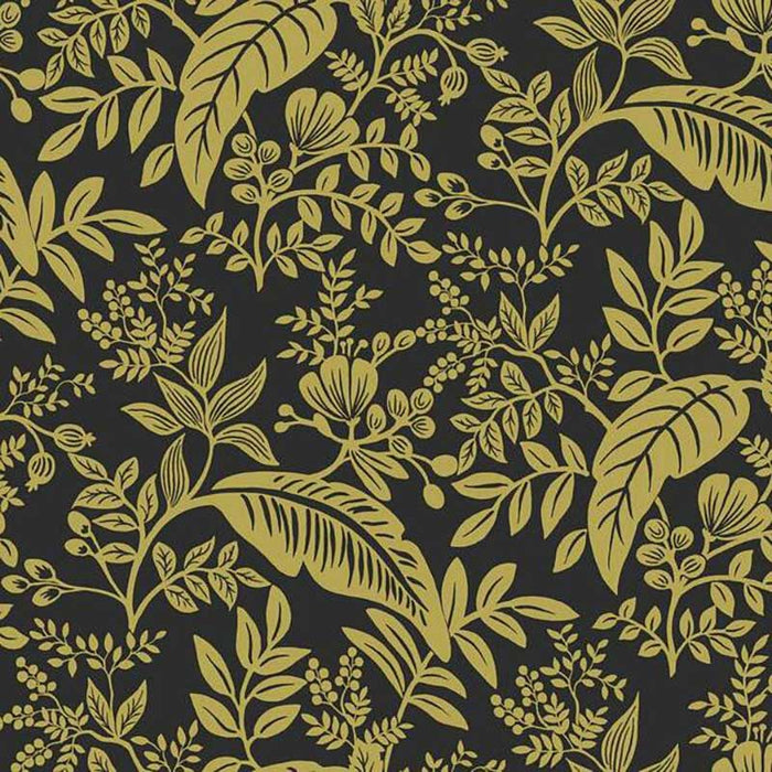 Rifle Paper Co Canopy Gold/Black Wallpaper RI5139