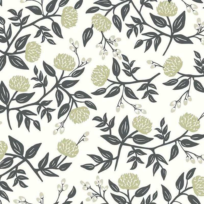 Rifle Paper Co Peonies White/Black Wallpaper RI5150