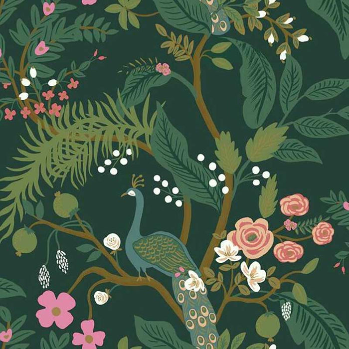 Rifle Paper Co Peacock Emerald Wallpaper RI5168