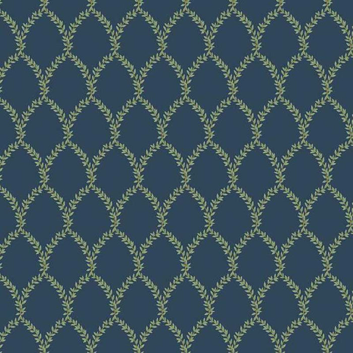 Rifle Paper Co Laurel Navy Wallpaper RI5179