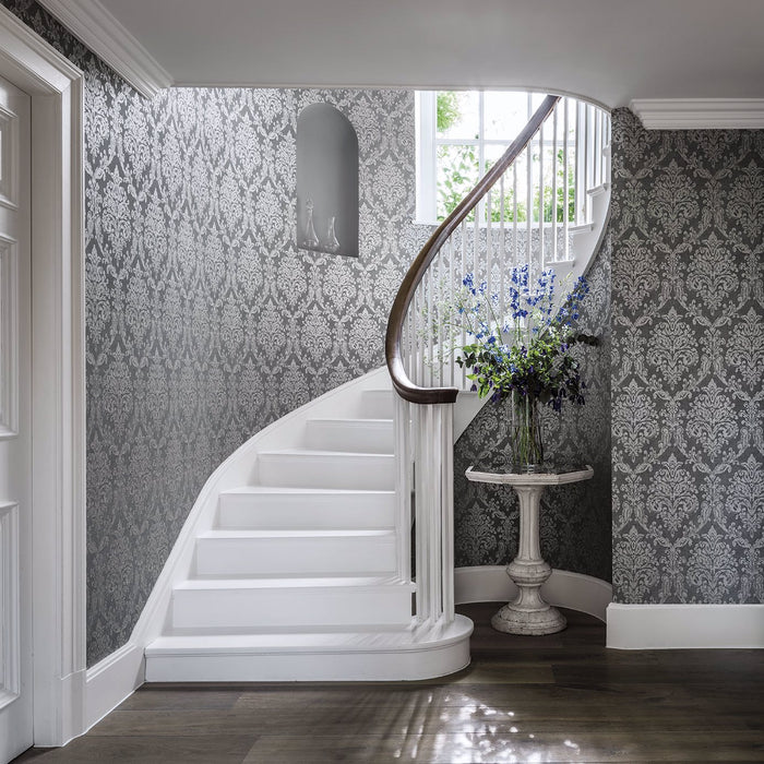 Sanderson Riverside Damask Dove/Silver 216289 Wallpaper DWAP216289