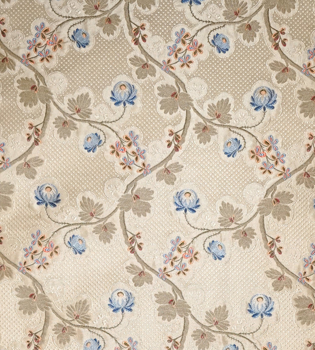 Old World Weavers Trottola Blue Cream Fabric SB 00050352