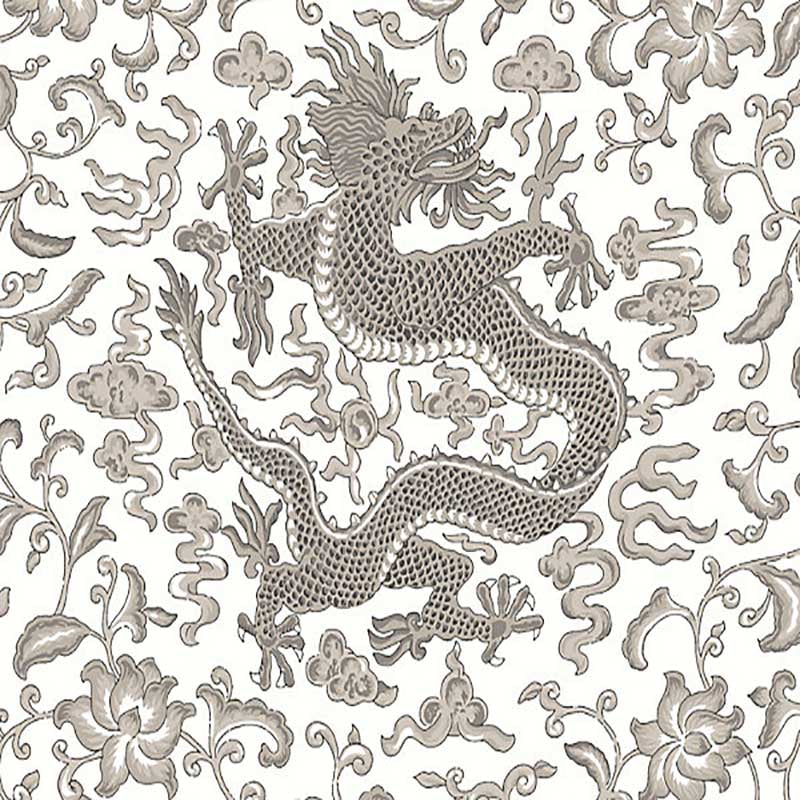 Scalamandre Chi'En Dragon - Removable Grey Wallpaper SC 0005WP88501PS