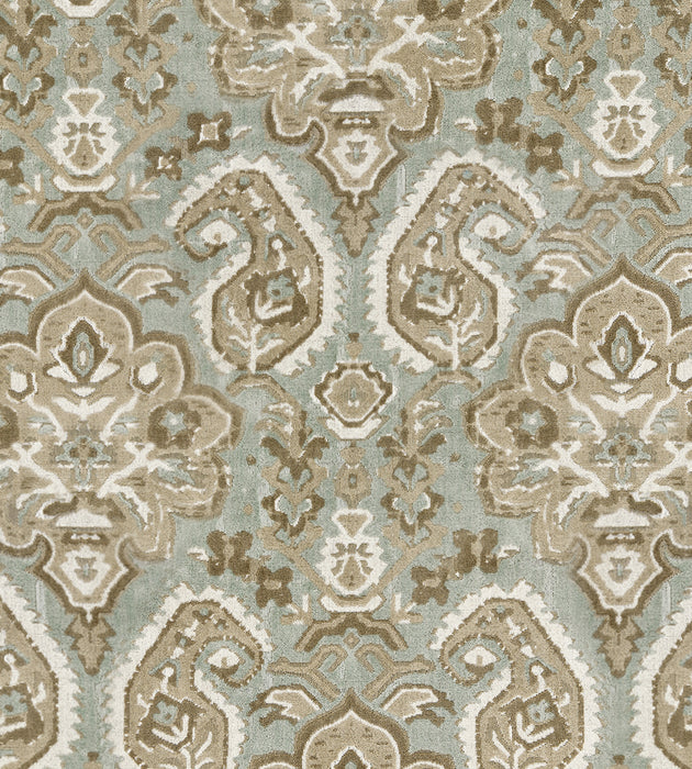 Scalamandre Oushak Linen Velvet Aquamarine Fabric SC 000127171