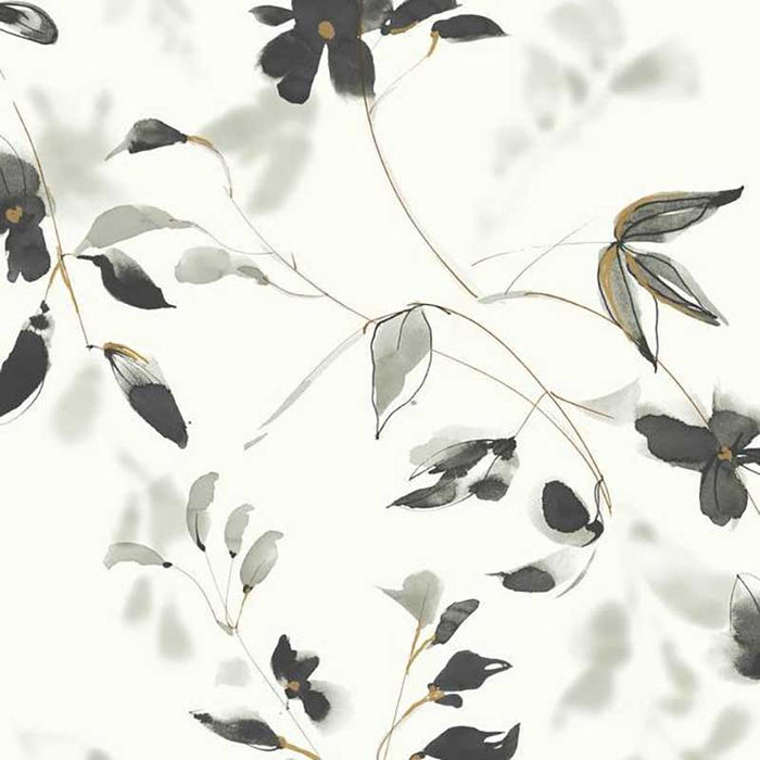 York Linden Flower Black Wallpaper SO2442