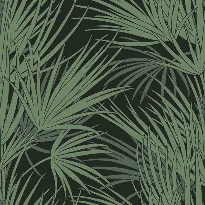 York Palmetto Black/Green Wallpaper SS2542