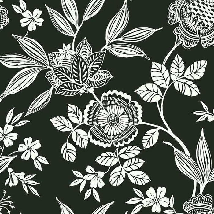 York Wood Cut Jacobean Black/White Wallpaper SS2557