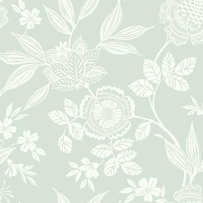 York Wood Cut Jacobean Green Wallpaper SS2559