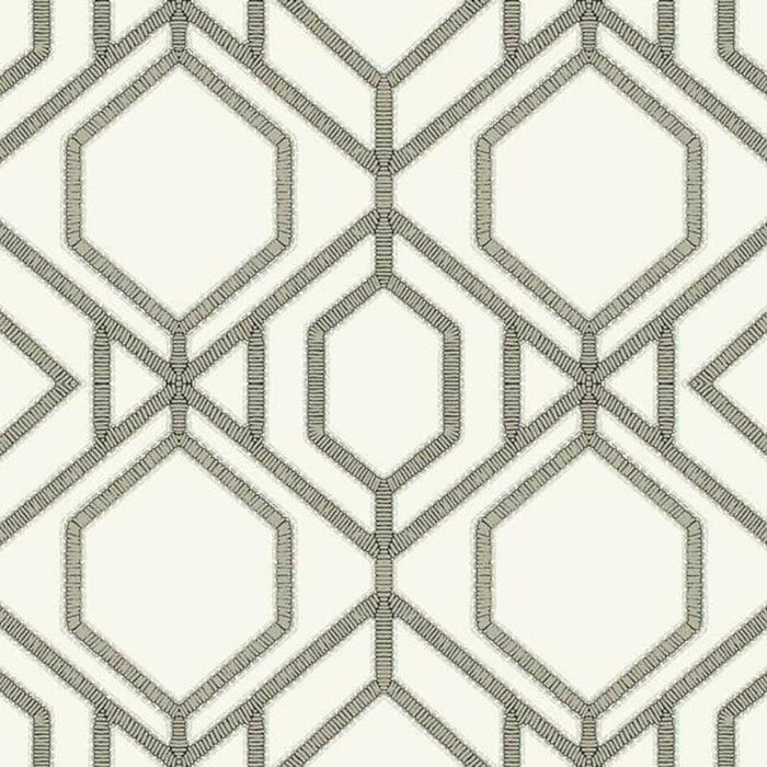 York Sawgrass Trellis White/Taupe Wallpaper TC2635