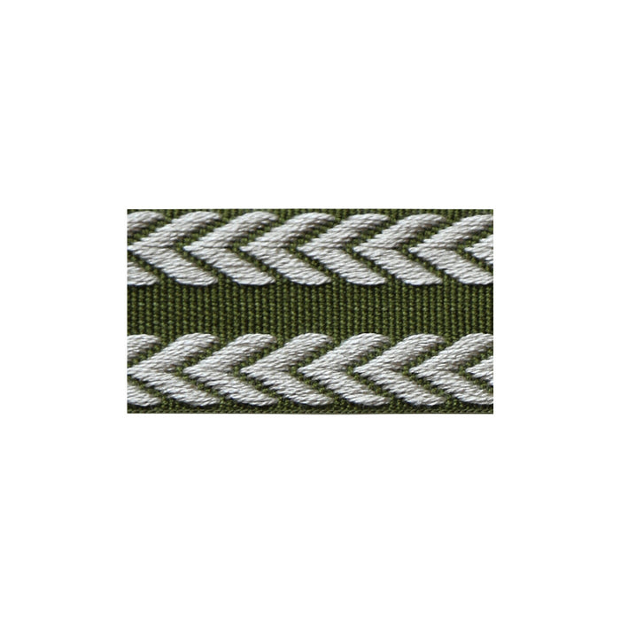 Lee Jofa Chevron Braid Olive Green & Flax Trim TL10182.316.0