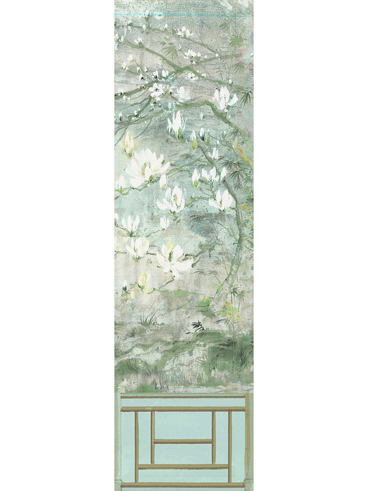 Nicolette Mayer Crested Crane Mural - Panel 6 Green Gold Wallpaper WNM0004CRESP6