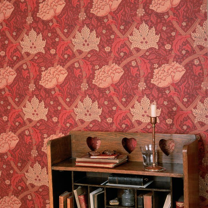 Morris & Co Windrush Dark Red/Brick W6101 Wallpaper DMI1W6101